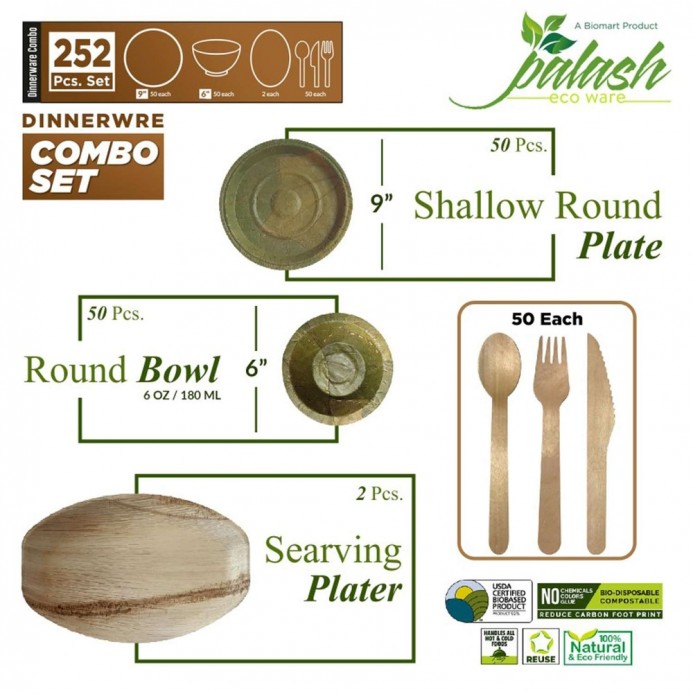 Palash - Sal Leaf Combination Dinnerware set (254 pcs)