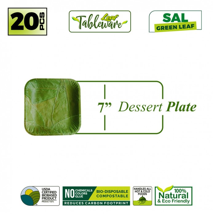 Palash- 7" Square Salad Plate (Pack 20)